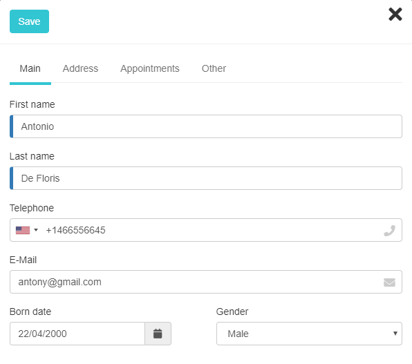 Customer profile in appointment management