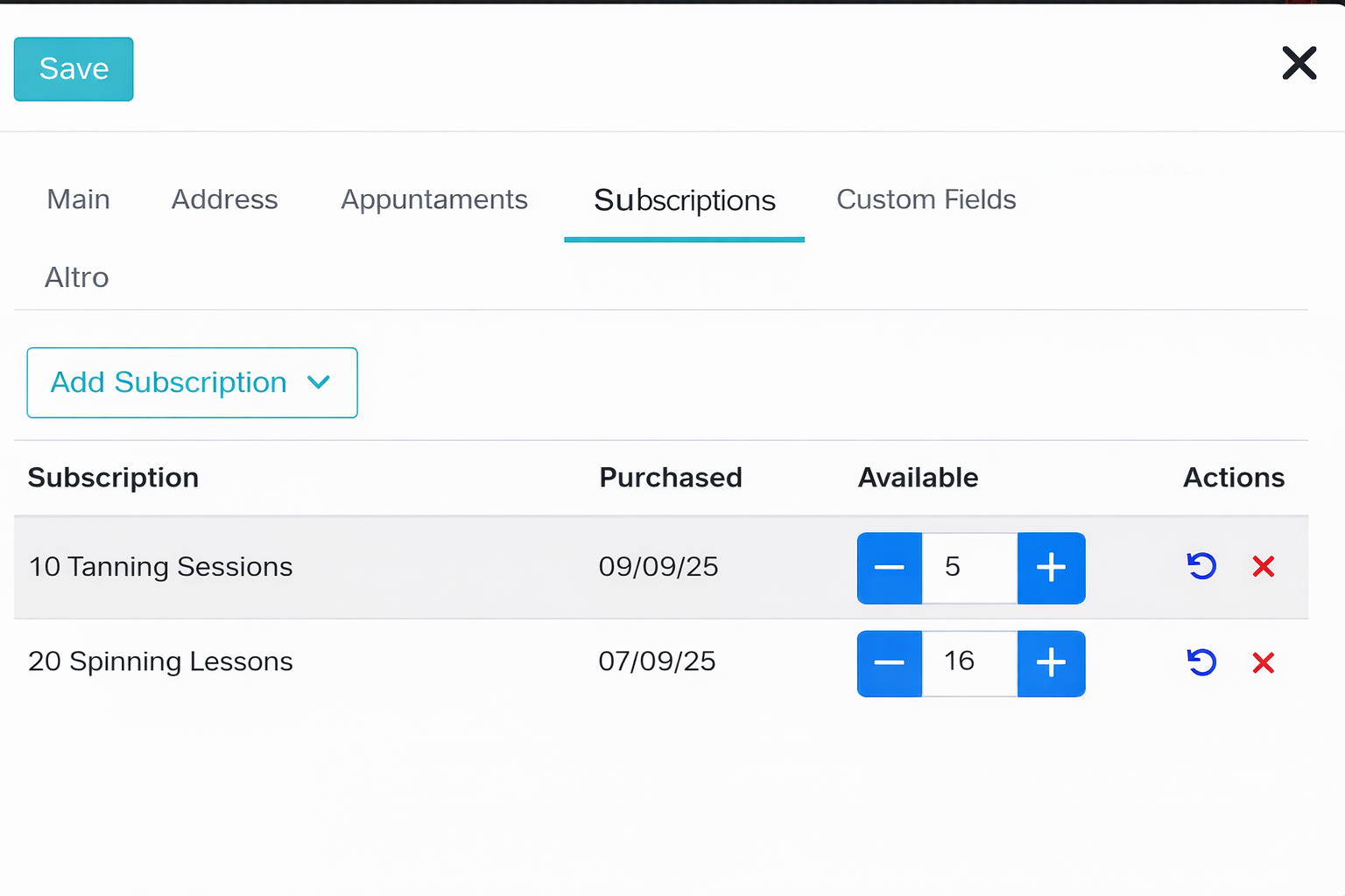 Customer subscriptions