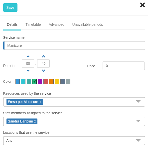 Bookable services online